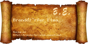 Brendörfer Elma névjegykártya